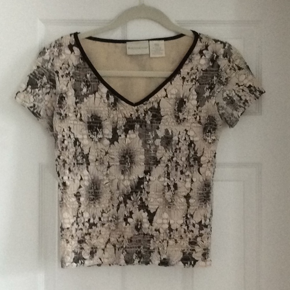 Black/Cream (tan) Dress Blouse by Worthington